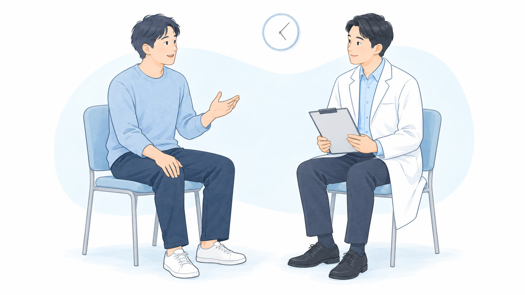 膝の症状が出た時期を医療者に相談する人